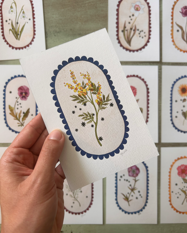 Carte & A5 - Fleurs et astrologie